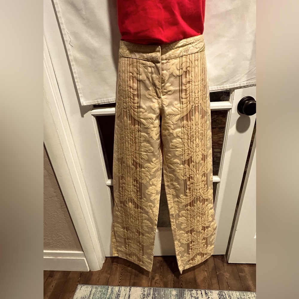 Women’s dress pants with floral & striped pattern, size 10, Patricia Kyle/LA - Picture 2 of 13